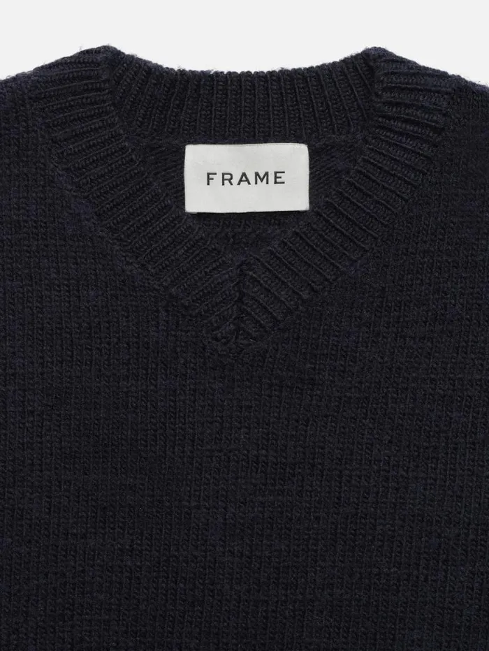 Men Sweaters and Hoodies FRAME Chunky VNeck Sweater 8212 Navy