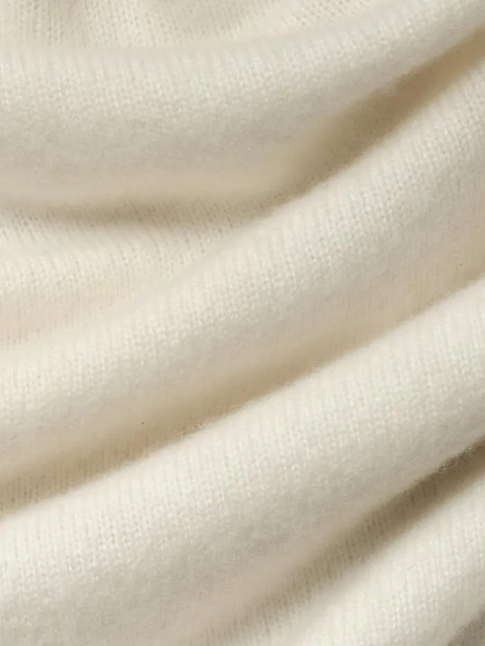Men Sweaters and Hoodies FRAME Lightweight Cashmere Silk Sweater 8212 Vanilla
