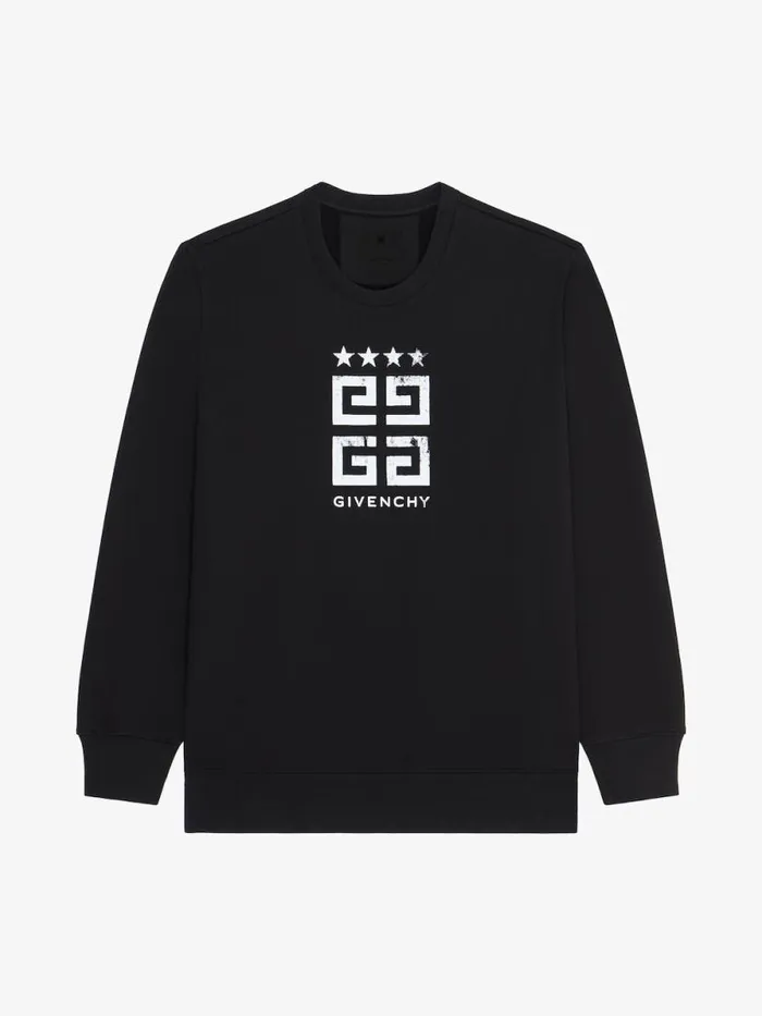 Men Sweatshirts and Hoodies Givenchy 4G Stars Slim Fit Sweatshirt In Fleece Black