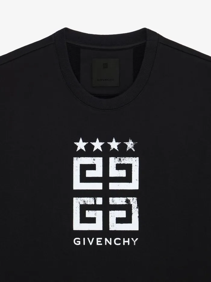 Men Sweatshirts and Hoodies Givenchy 4G Stars Slim Fit Sweatshirt In Fleece Black