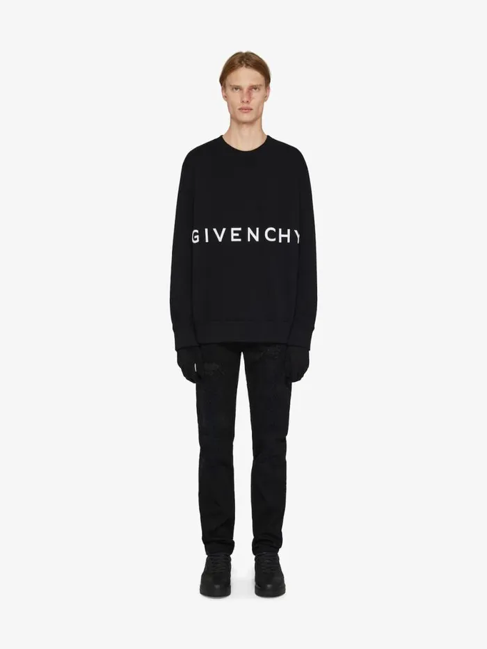 Men Sweatshirts and Hoodies Givenchy GIVENCHY 4G Slim Fit Sweatshirt In Fleece Black