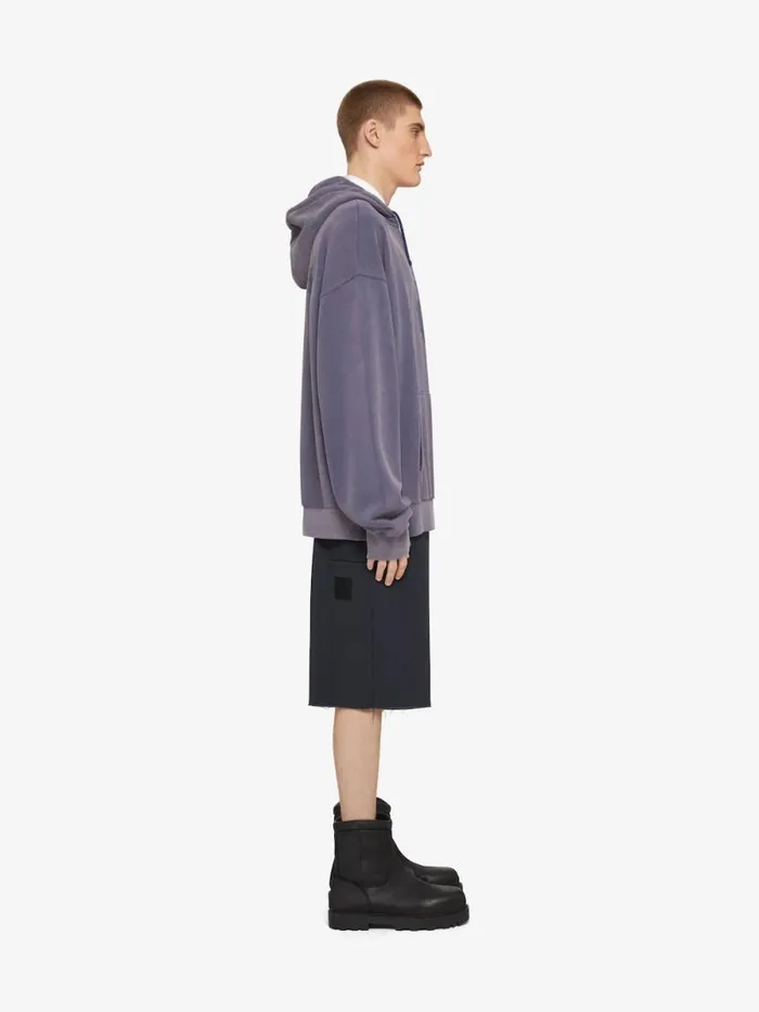 Men Sweatshirts and Hoodies Givenchy GIVENCHY Shadow Oversized Hoodie In Fleece Medium Blue