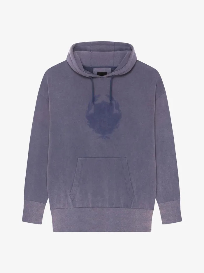 Men Sweatshirts and Hoodies Givenchy GIVENCHY Shadow Oversized Hoodie In Fleece Medium Blue