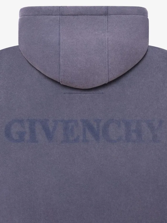Men Sweatshirts and Hoodies Givenchy GIVENCHY Shadow Oversized Hoodie In Fleece Medium Blue