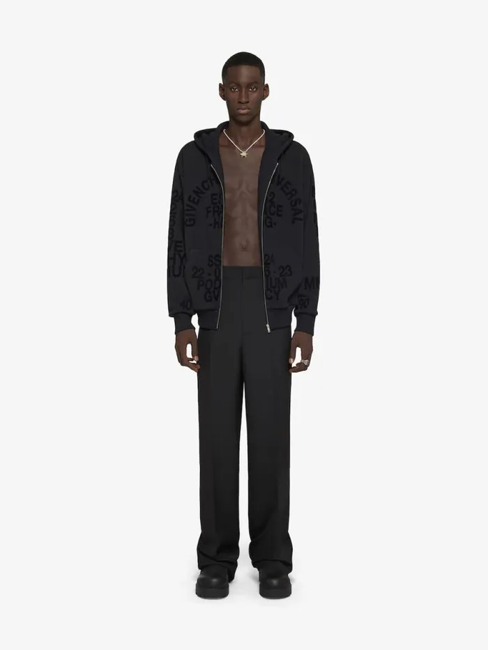 Men Sweatshirts and Hoodies Givenchy GIVENCHY Zipped Hoodie In Fleece Black