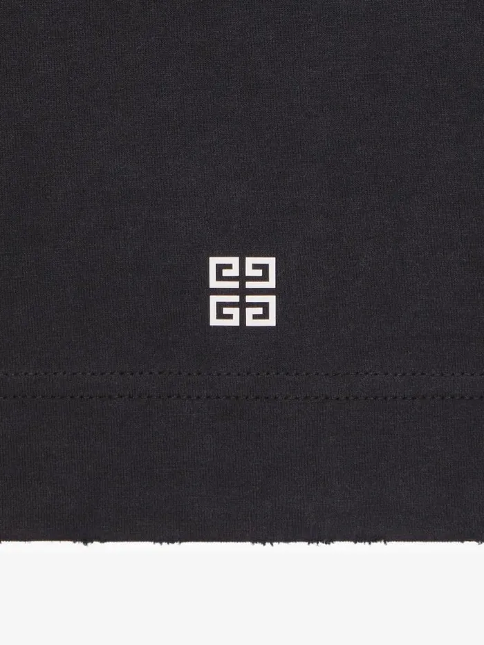 Men TShirts Givenchy Casual Fit Tshirt In Cotton With GIVENCHY Ring Print Black