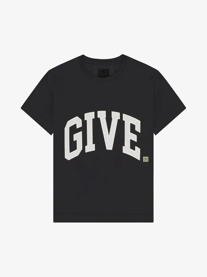 Men TShirts Givenchy GIVENCHY College Boxy Fit Tshirt In Cotton Black