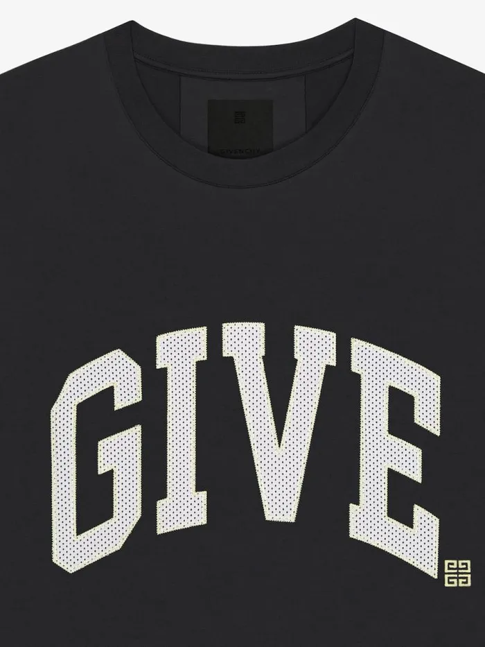 Men TShirts Givenchy GIVENCHY College Boxy Fit Tshirt In Cotton Black