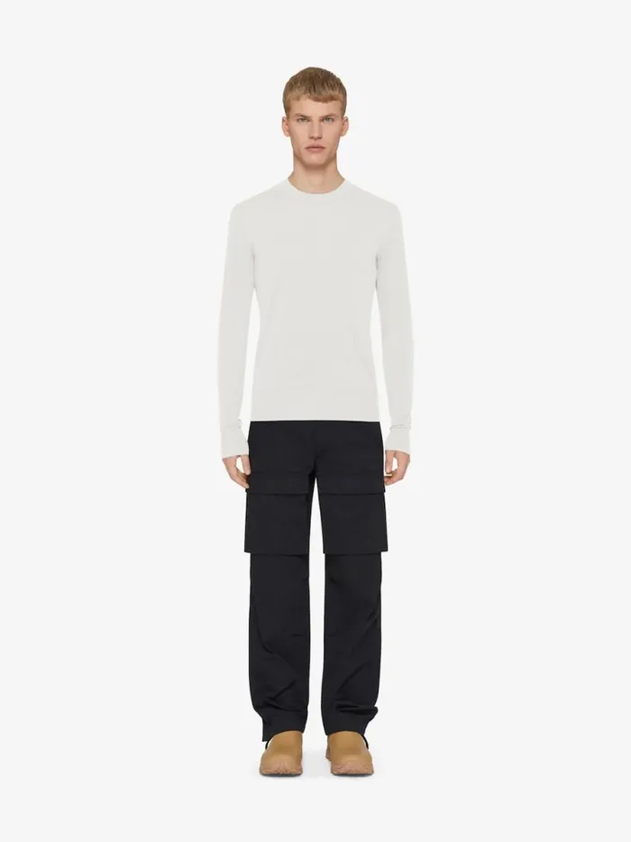 Men TShirts Givenchy Sweater In Cotton And Silk Ivory