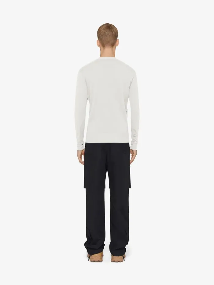 Men TShirts Givenchy Sweater In Cotton And Silk Ivory