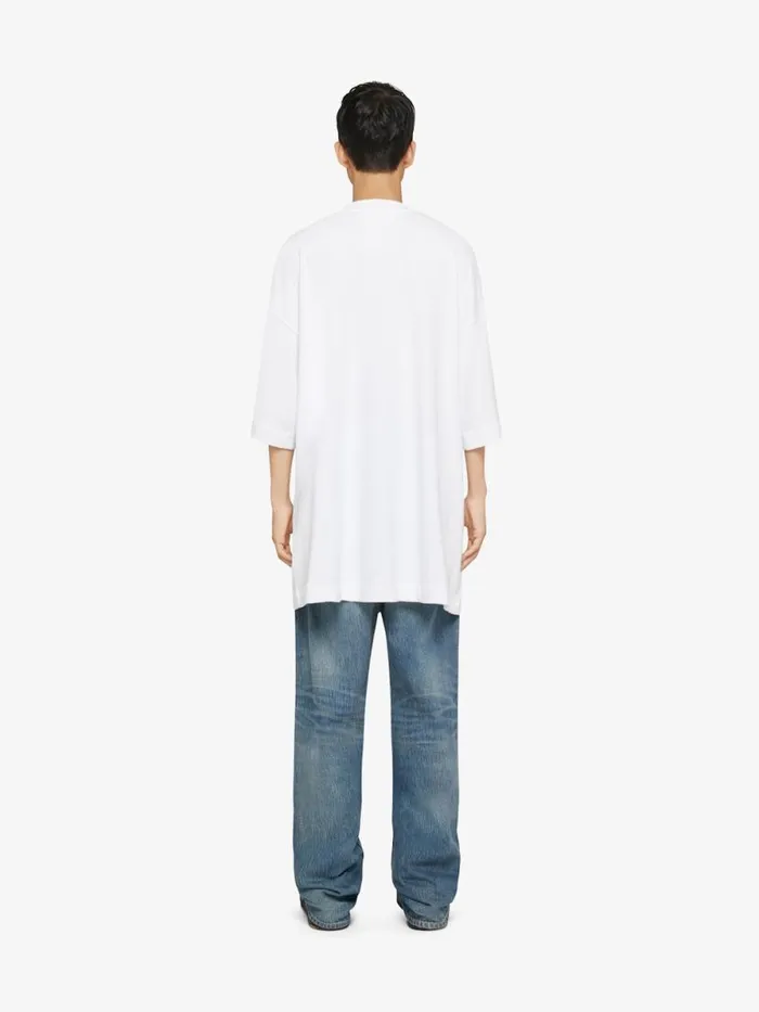 Men TShirts Givenchy Wide Fit Tshirt In Cotton With Eyelet Details White