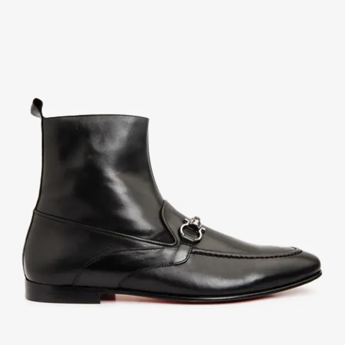 Men The Baron Black Bit ZipUp Dress Boot Vinci Leather Boots