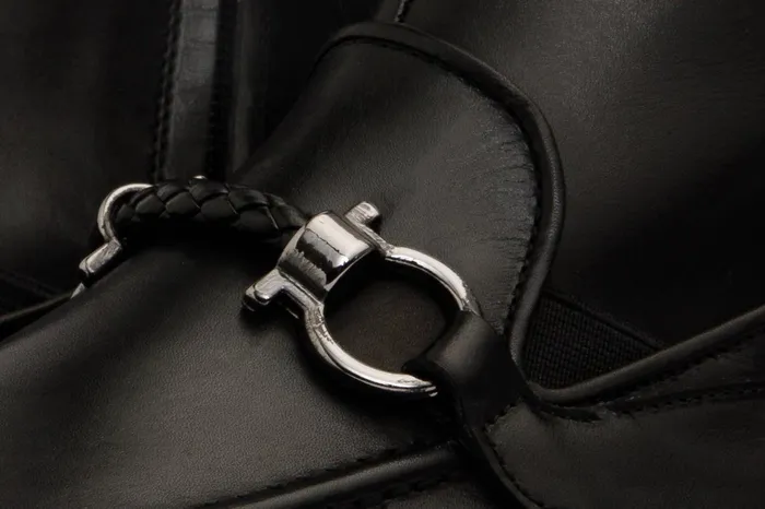 Men The Baron Black Bit ZipUp Dress Boot Vinci Leather Boots