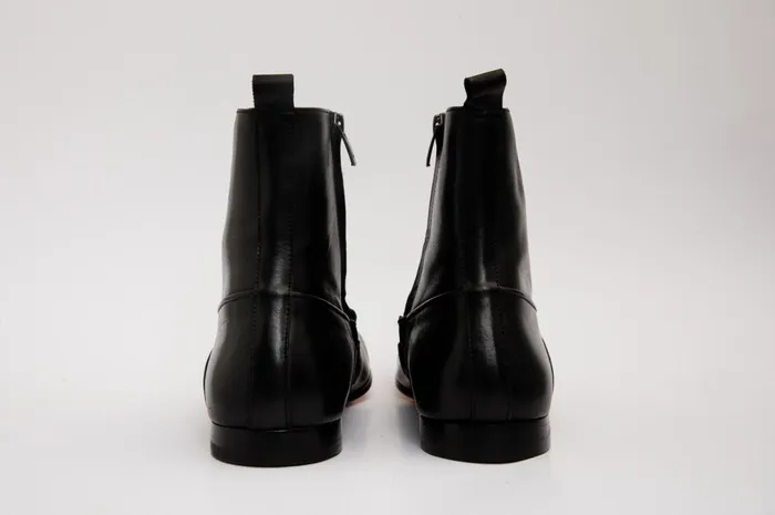 Men The Baron Black Bit ZipUp Dress Boot Vinci Leather Boots