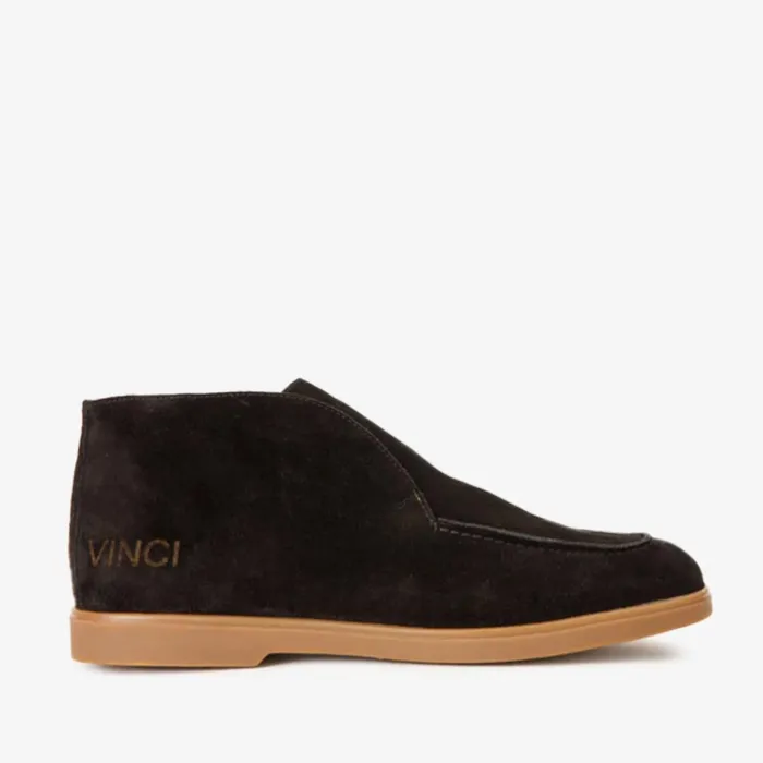 Men The Belek Black Open Walk Suede Leather Boot Vinci Leather Boots