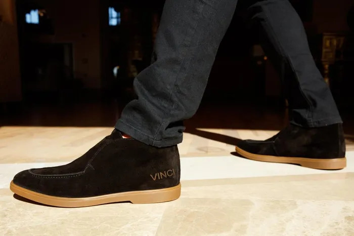 Men The Belek Black Open Walk Suede Leather Boot Vinci Leather Boots