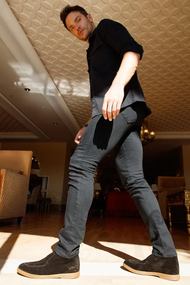 Men The Belek Black Open Walk Suede Leather Boot Vinci Leather Boots