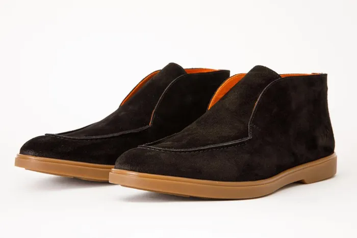 Men The Belek Black Open Walk Suede Leather Boot Vinci Leather Boots
