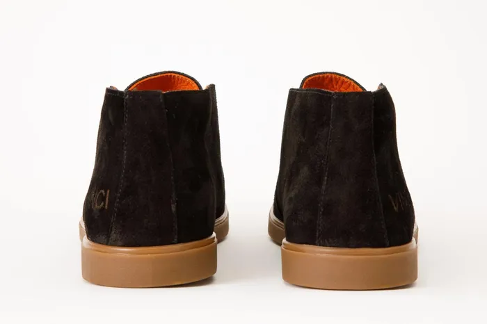 Men The Belek Black Open Walk Suede Leather Boot Vinci Leather Boots