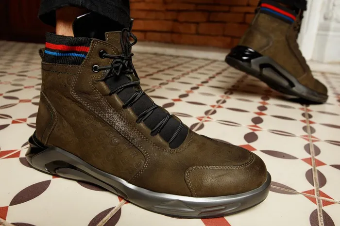 Men The Caracas Green Suede Leather Casual Boot Vinci Leather Boots