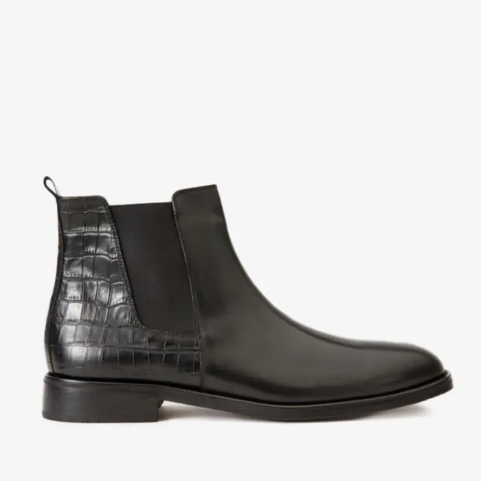 Men The Manby Black Leather Chelsea Boot Vinci Leather Boots