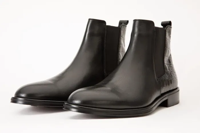 Men The Manby Black Leather Chelsea Boot Vinci Leather Boots