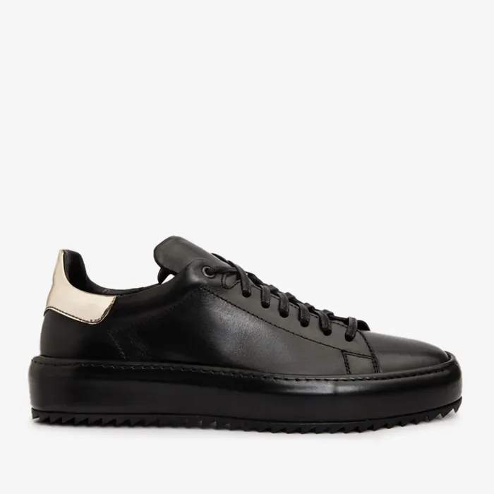 Men The Noble Black Leather Sneaker Vinci Leather Sneakers