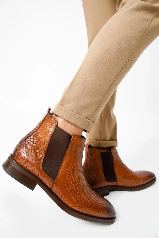 Men The Oslo Tan Leather Chelsea Boot Vinci Leather Boots