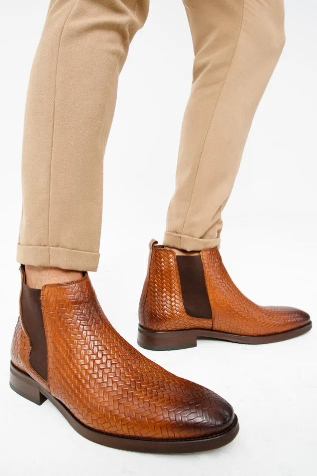 Men The Oslo Tan Leather Chelsea Boot Vinci Leather Boots