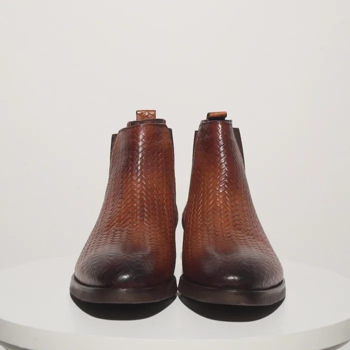 Men The Oslo Tan Leather Chelsea Boot Vinci Leather Boots