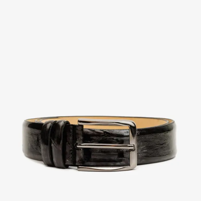 Men The Pacilli Black Color Calfskin Belt Vinci Leather Leather Belts