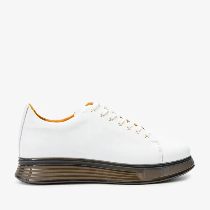 Men The Peklin White Leather Sneaker Vinci Leather Sneakers