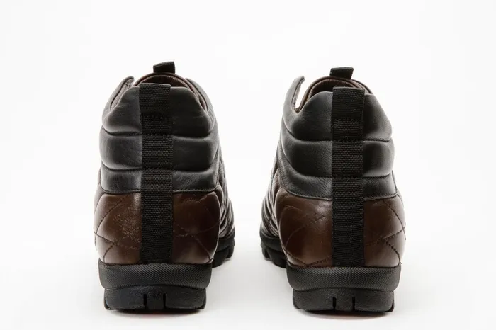 Men The Riga Brown Leather Casual LaceUp Boot With A Zipper Vinci Leather Boots