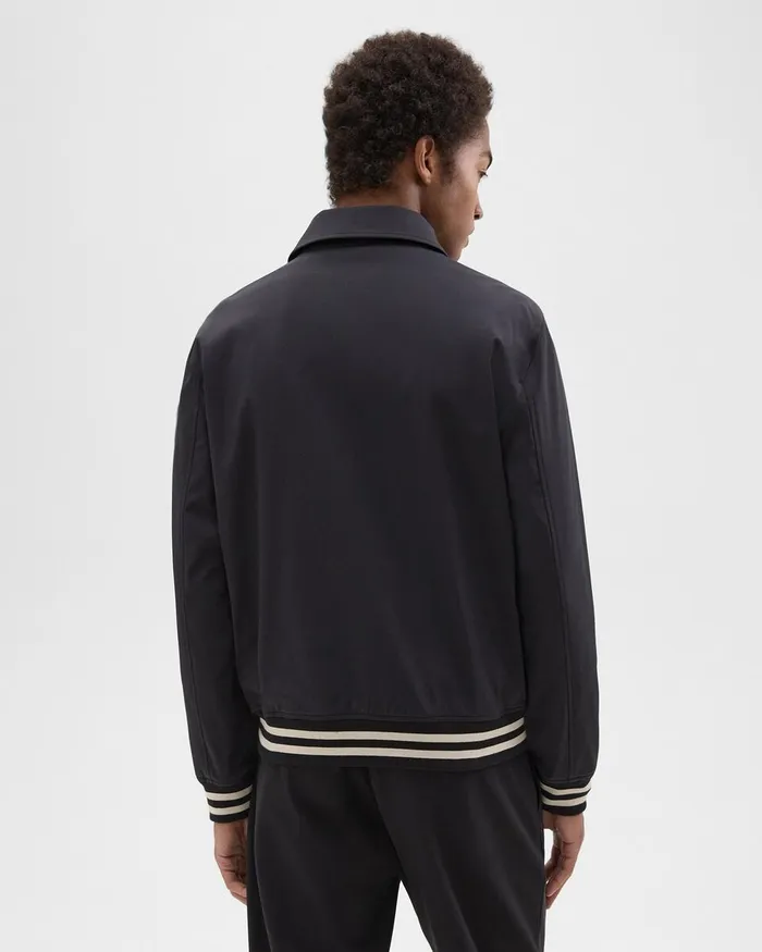 Men Theory Outerwear Varsity Jacket In Neoteric Black