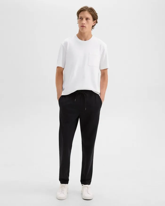 Men Theory Pants Drawstring Pant In Scuba Black