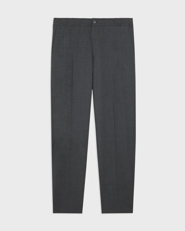 Men Theory Pants Larin Drawstring Pant In Stretch Wool Medium Charcoal