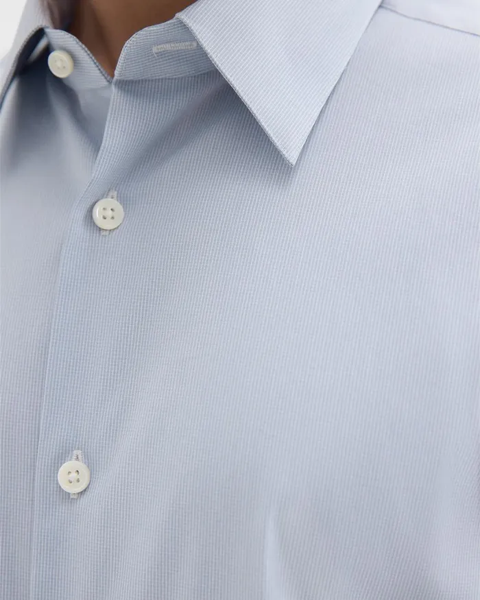Men Theory Shirts Sylvain Shirt In Checked Poplin Olympicwhite