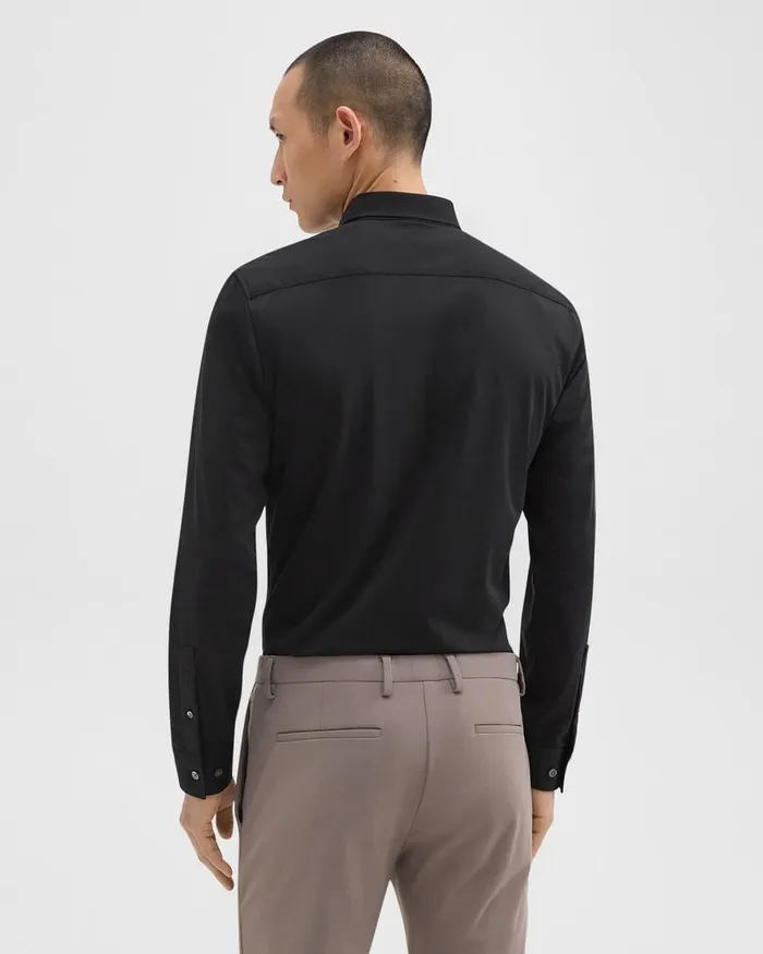 Men Theory Shirts Sylvain Shirt In Structure Knit Black