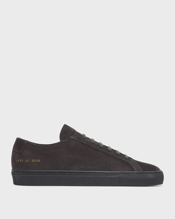 Men Theory Shoes Common Projects Original Achilles Sneakers Charcoal