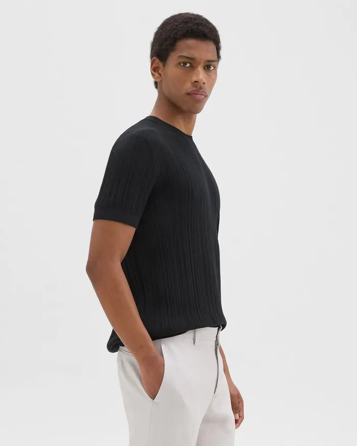 Men Theory Sweaters Cardigans Damian Tee In Cotton Black