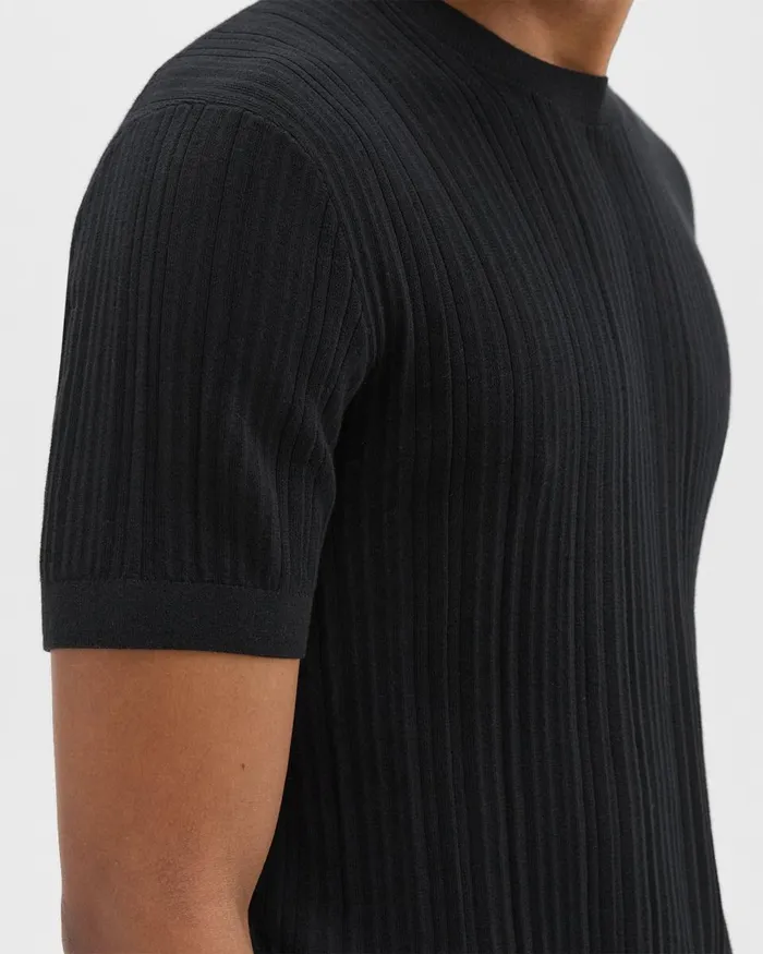 Men Theory Sweaters Cardigans Damian Tee In Cotton Black