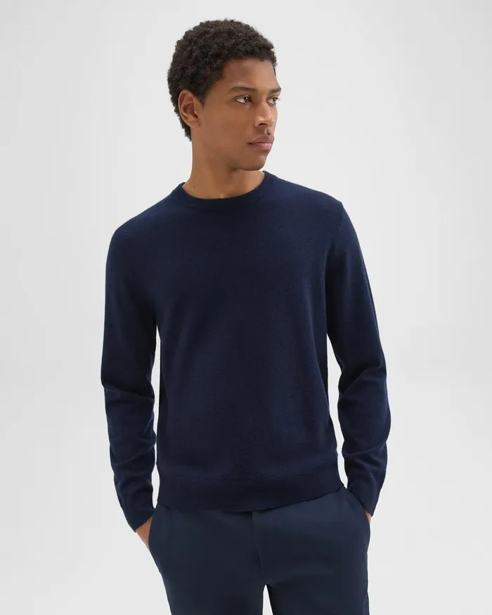 Men Theory Sweaters Cardigans Hilles Crewneck Sweater In Cashmere Baltic