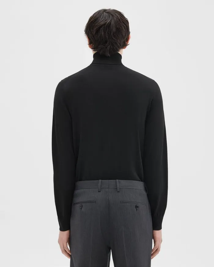 Men Theory Sweaters Cardigans Turtleneck Sweater In Regal Wool Black