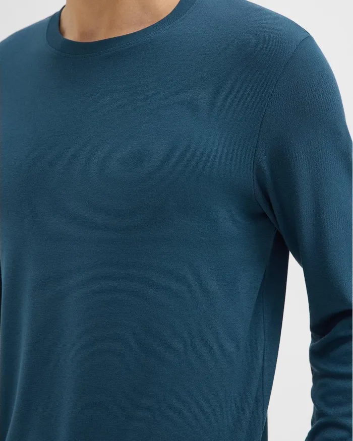 Men Theory TShirts Polos Essential LongSleeve Tee In Anemone Modal Jersey Twilight