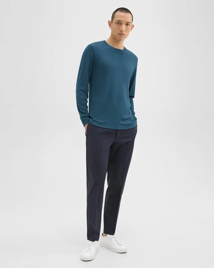 Men Theory TShirts Polos Essential LongSleeve Tee In Anemone Modal Jersey Twilight