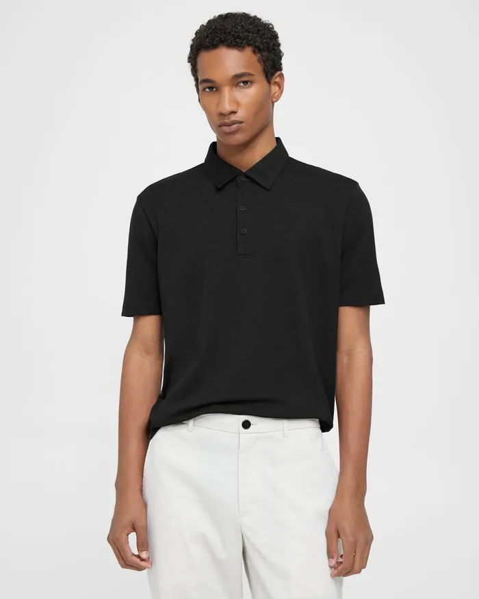 Men Theory TShirts Polos Joffrey Polo Shirt In Function Piqueacute Black