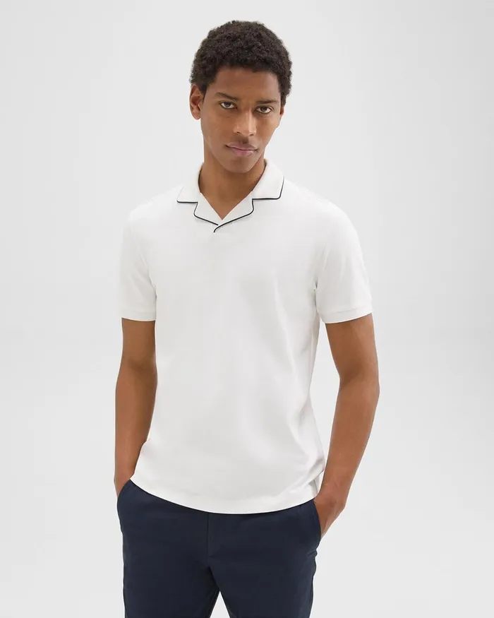 Men Theory TShirts Polos Johnny Collar Polo In Relay Jersey White
