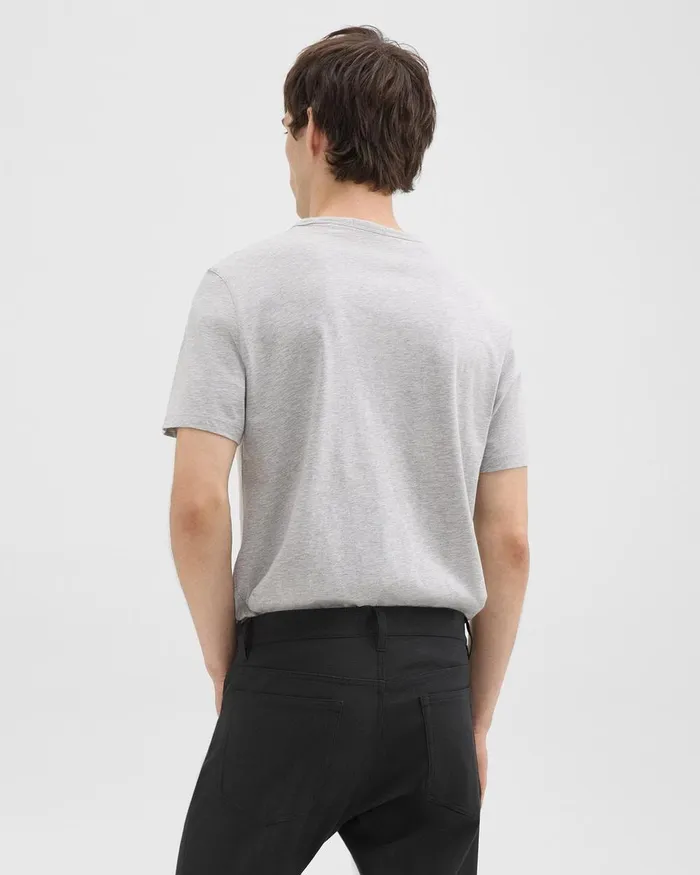 Men Theory TShirts Polos Precise Tee In Pima Cotton Jersey Charcoal Heather