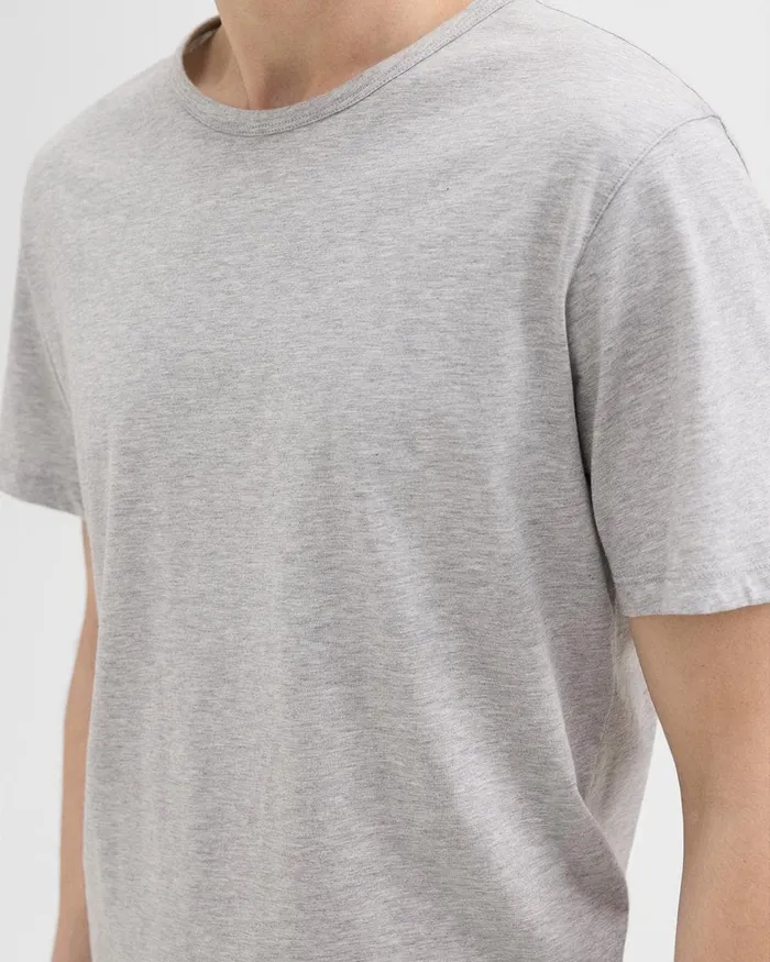 Men Theory TShirts Polos Precise Tee In Pima Cotton Jersey Charcoal Heather