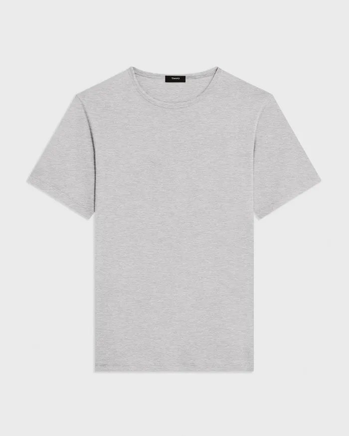 Men Theory TShirts Polos Precise Tee In Pima Cotton Jersey Charcoal Heather